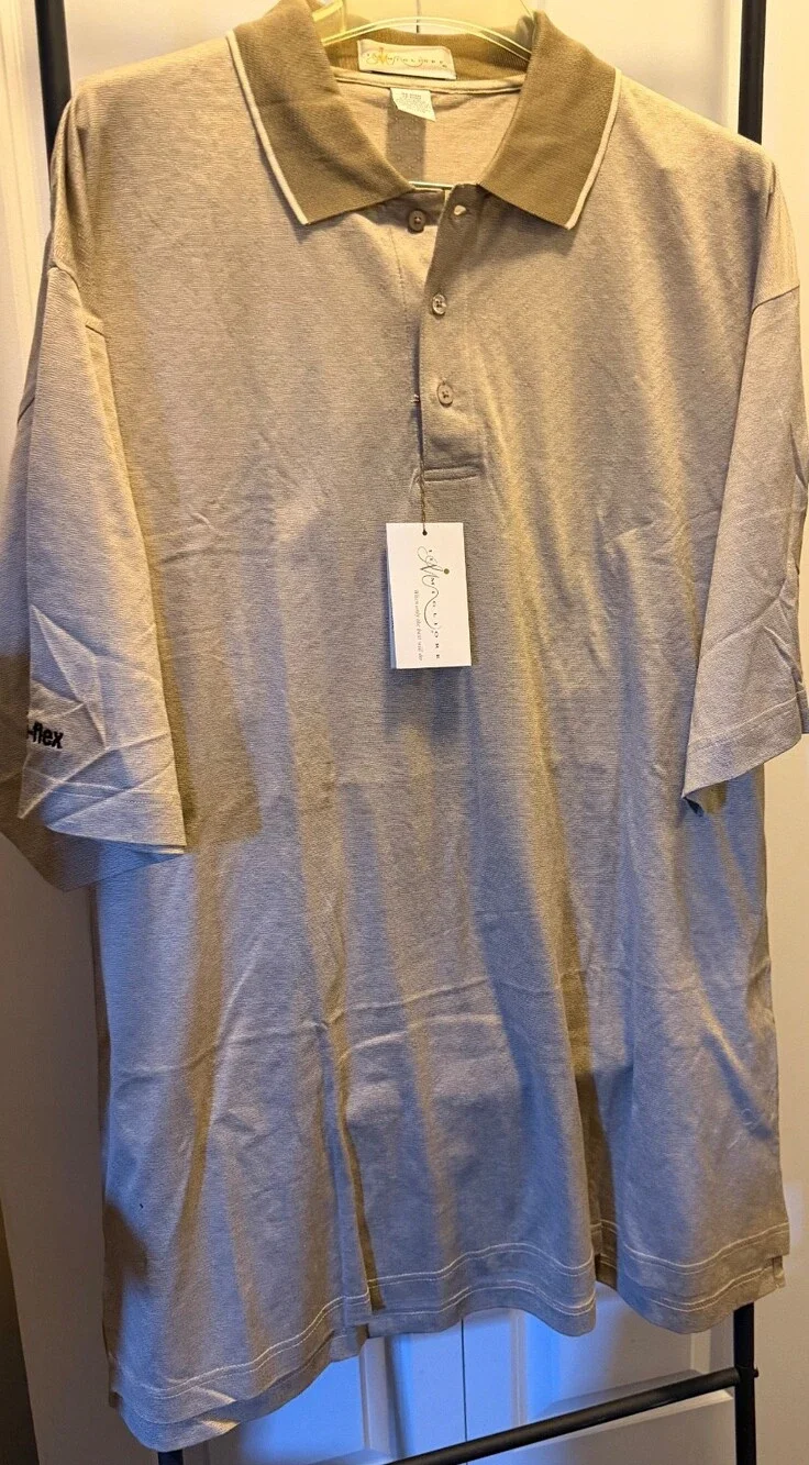 NWT Ilmigliore Mens XXL Gray Polo Shirt Short Sleeves Tri-Flex Golf Casual